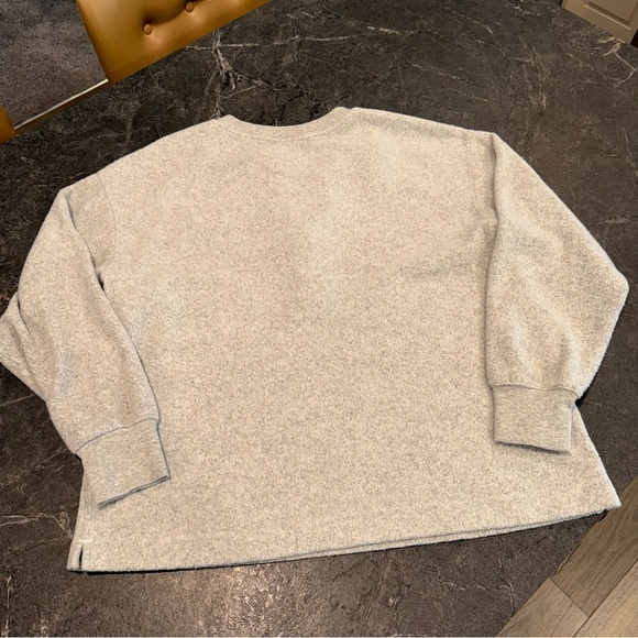 Aerie Sherpa henley sweater gray small oversized - Picture 6 of 6